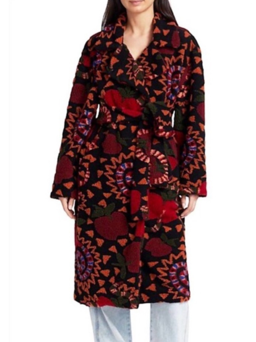 Farm Rio snake & fruit fleece coat Sz L